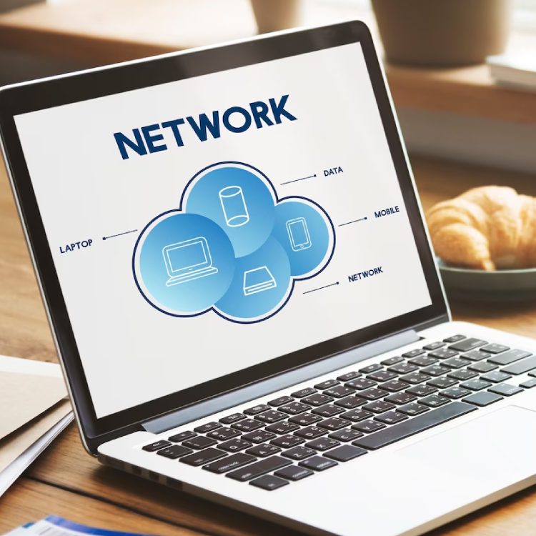 Network cloud communication connection concept